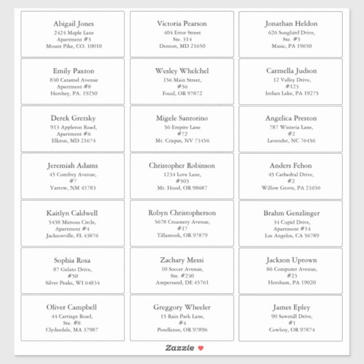 ホワイトシンプルモダンクリスマスゲストアドレス シール (シート)