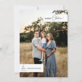 ホワイトシンプルモダンクリスマスファミリーポートレート シーズンカード (正面)