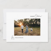 ホワイトシンプルモダンクリスマスフォトと手紙 シーズンカード (正面)