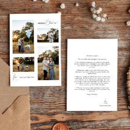 ホワイトシンプルモダンクリスマスフォーフォトコラージュ シーズンカード