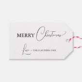 ホワイトシンプルモダンクリスマス ギフトタグ (正面(横))
