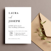 ホワイトシンプルモダンミニマル結婚式招待状 招待状