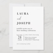 ホワイトシンプルモダンミニマル結婚式招待状 招待状 (正面)