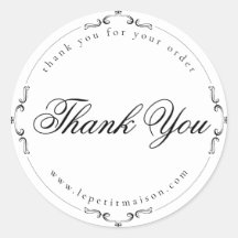 ホワイトシンプルヴィンテージサンキューフローリッシュエレガント