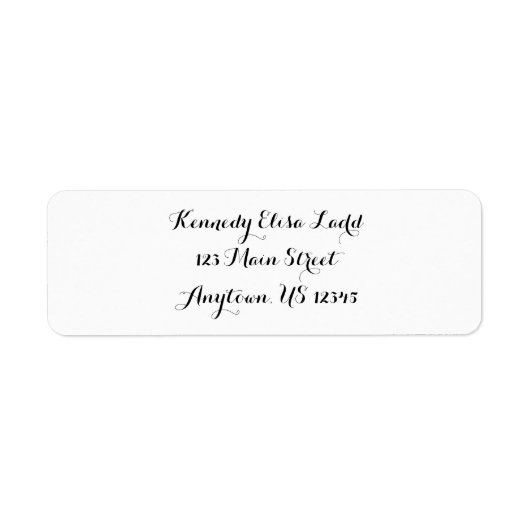 ホワイトシンプル差出人住所ラベルプレーン ラベル (正面)