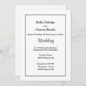 ホワイトシンプル結婚式招待状 招待状 (正面/裏面)