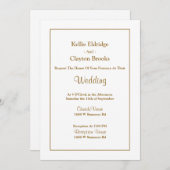 ホワイトシンプル結婚式招待状 招待状 (正面/裏面)