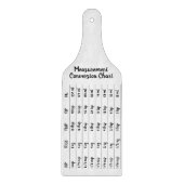 ホワイトシンプル計測変換キッチンチャート カッティングボード (正面)