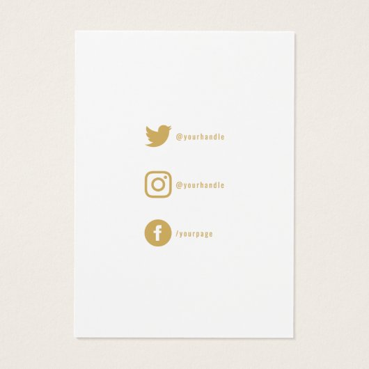 ホワイトシンプル金ゴールド幾何学的イヤリング表示カード (裏面)