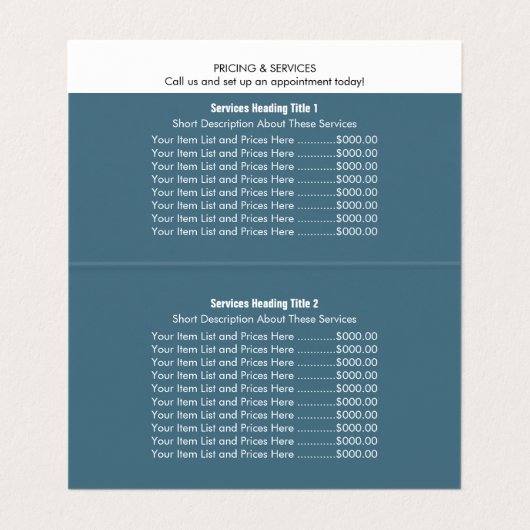 ホワイトシンプル・シ縁どアンの価格リスト 名刺 (内部フラット)