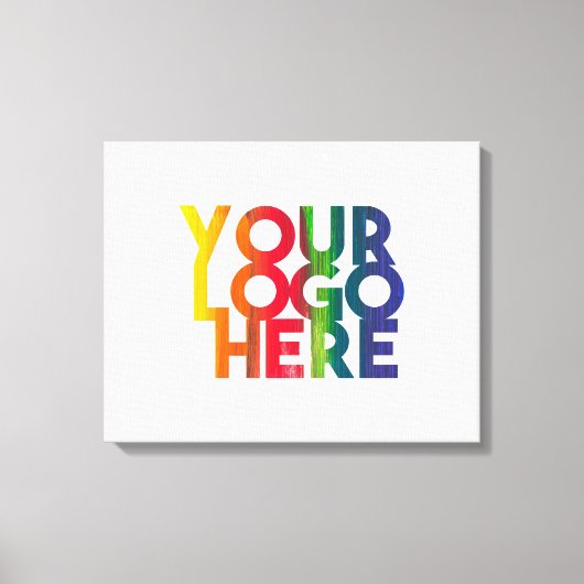 ホワイトシンプル・ビジネス・ロゴ キャンバスプリント (正面)