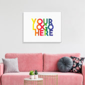 ホワイトシンプル・ビジネス・ロゴ キャンバスプリント (インサイチュ (リビング))