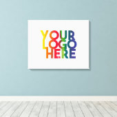 ホワイトシンプル・ビジネス・ロゴ キャンバスプリント (インサイチュ (ウッドフロア))