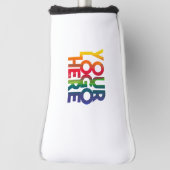 ホワイトシンプル・ビジネス・ロゴ ゴルフヘッドカバー (回転90)