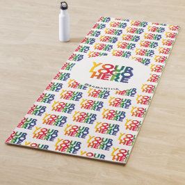 ホワイトシンプル・ビジネス・ロゴ・パターン名前をカスタムする ヨガマット