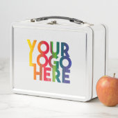 ホワイトシンプル・ビジネス・ロゴ メタルランチボックス (インサイチュ)