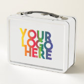 ホワイトシンプル・ビジネス・ロゴ メタルランチボックス (裏面)