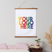 ホワイトシンプル・ビジネス・ロゴ 吊り下げ型タペストリー (寝室)