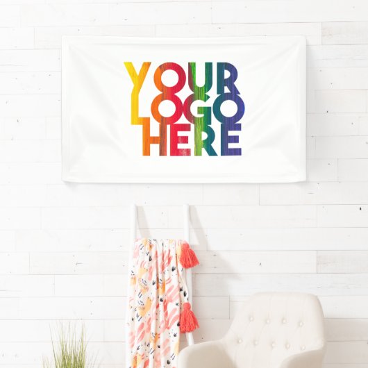 ホワイトシンプル・ビジネス・ロゴ 横断幕 (インサイチュ)