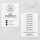 ホワイトシンプルSOAP香りリストロゴ 名刺 (正面/裏面)