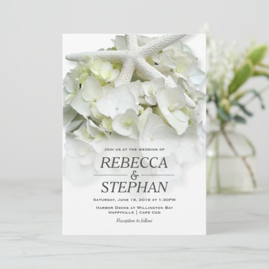 ホワイトシーサイドガーデンカジュアルエレガントな結婚式 招待状 (スタンド正面)