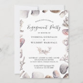 ホワイトシーシェルアンドコーラルビーチ婚約パーティ 招待状 (正面)