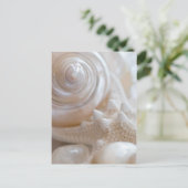 ホワイトシーシェルスヒトデ熱帯ビーチシーシェル ポストカード (スタンド正面)