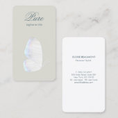 ホワイトシーシェルバタフライ美しいとウェルネス 名刺 (正面/裏面)