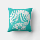 ホワイトシーシェルバーラップルックとゴージャスなアクア クッション (裏面)