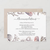 ホワイトシーシェルビーチサンドアコモデーションカード インビテーションポストカード (正面/裏面)