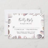 ホワイトシーシェルビーチサンドデスティネーションウェディング 出欠カード (正面)