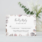 ホワイトシーシェルビーチサンドデスティネーションウェディング 出欠カード (スタンド正面)