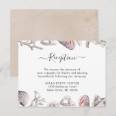 ホワイトシーシェルビーチ砂披露宴エンクロージャカード インビテーションポストカード (正面/裏面)