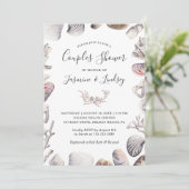 ホワイトシーシェルビーチ結婚式カップルシャワー 招待状 (スタンド正面)