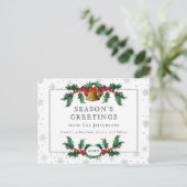 ホワイトシーズンの挨拶クラシックヴィンテージ写真なし シーズンポストカード (スタンド正面)