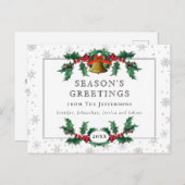 ホワイトシーズンの挨拶クラシックヴィンテージ写真なし シーズンポストカード (正面/裏面)