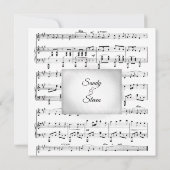 ホワイトシートミュージック結婚のテーマ招待状 招待状 (裏面)