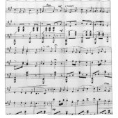 ホワイトシートミュージック シャワーカーテン (正面)