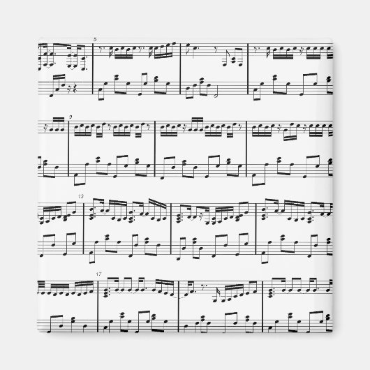 ホワイトシート音楽磁石 マグネット (正面)