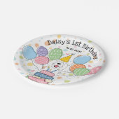 ホワイトシーパドールドッグ誕生日 ペーパープレート (アングル)