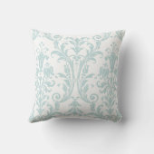 ホワイトシーフォームグリーンダマスクフローラ渦巻き クッション (裏面)
