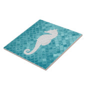 ホワイトシーホースアクアシーガラスパターン タイル (側面)