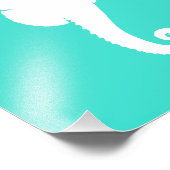 ホワイトシーホースオンターコイズ フォトプリント            (角)