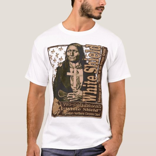 "ホワイトシールド" アメリカの戦士 Tシャツ (正面)