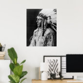 ホワイトシールド – アリカラ先住民アメリカインディアン ポスター (ホームオフィス)