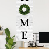 ホワイトシ素朴プラップウッドホームボクウッドリース ポスター (ホームオフィス)