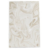 ホワイトシ絵を描ッククリスマスギフトラップをマーリーオフ ミディアムペーパーバッグ (正面)