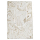 ホワイトシ絵を描ッククリスマスギフトラップをマーリーオフ ミディアムペーパーバッグ (裏面)