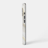 ホワイトジェイド大理石金ゴールドグリッターカスタマイズ iPhone 16ケース (左側面)