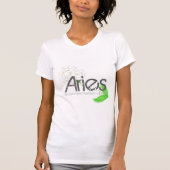 ホワイトジェムストーン色の牡羊座Tシャツ Tシャツ (正面)